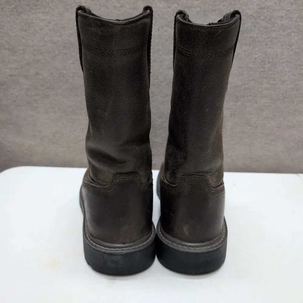 Wolverine Floorhand Wellington Men's Brown Leather Boots Steel Toe Size 8.5